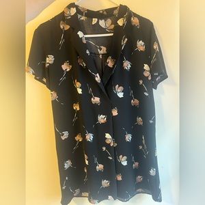 Flowy, floral black dress